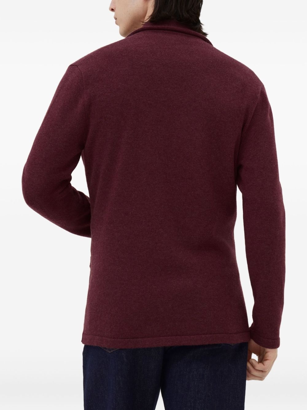 double-breasted knitted blazer - 4