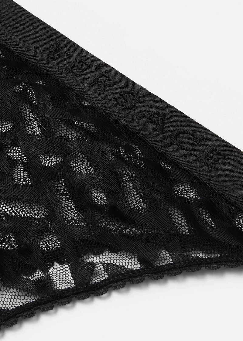 VERSACE La Greca Tulle Thong outlook