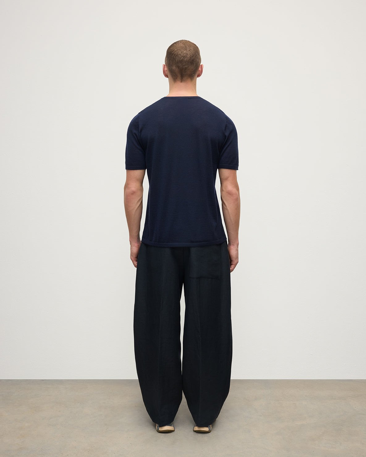 Navy Superfine Cashmere T-Shirt - 4