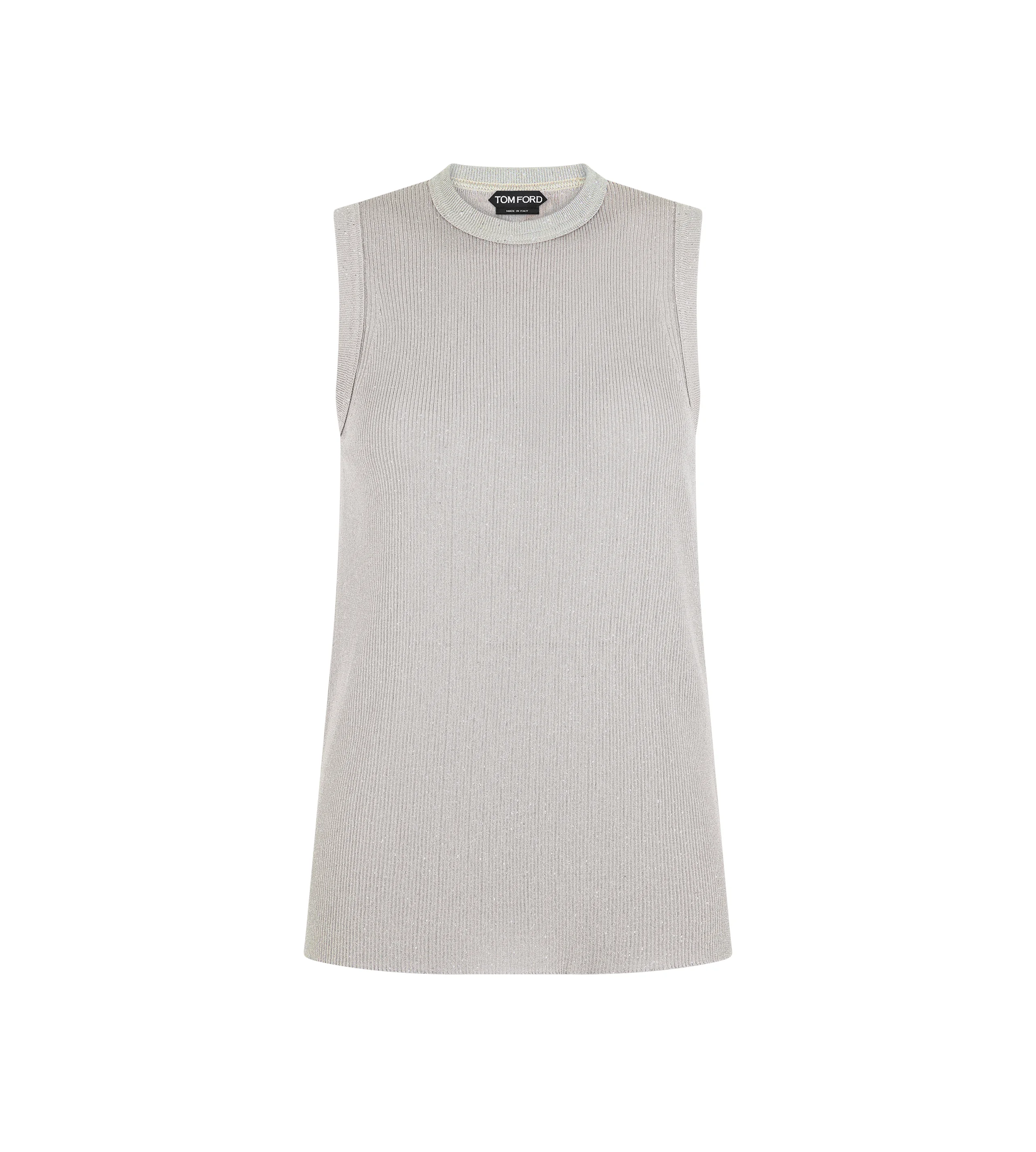 MICRO SEQUINS EMBELLISHED RIB RELAXED TANK - 1