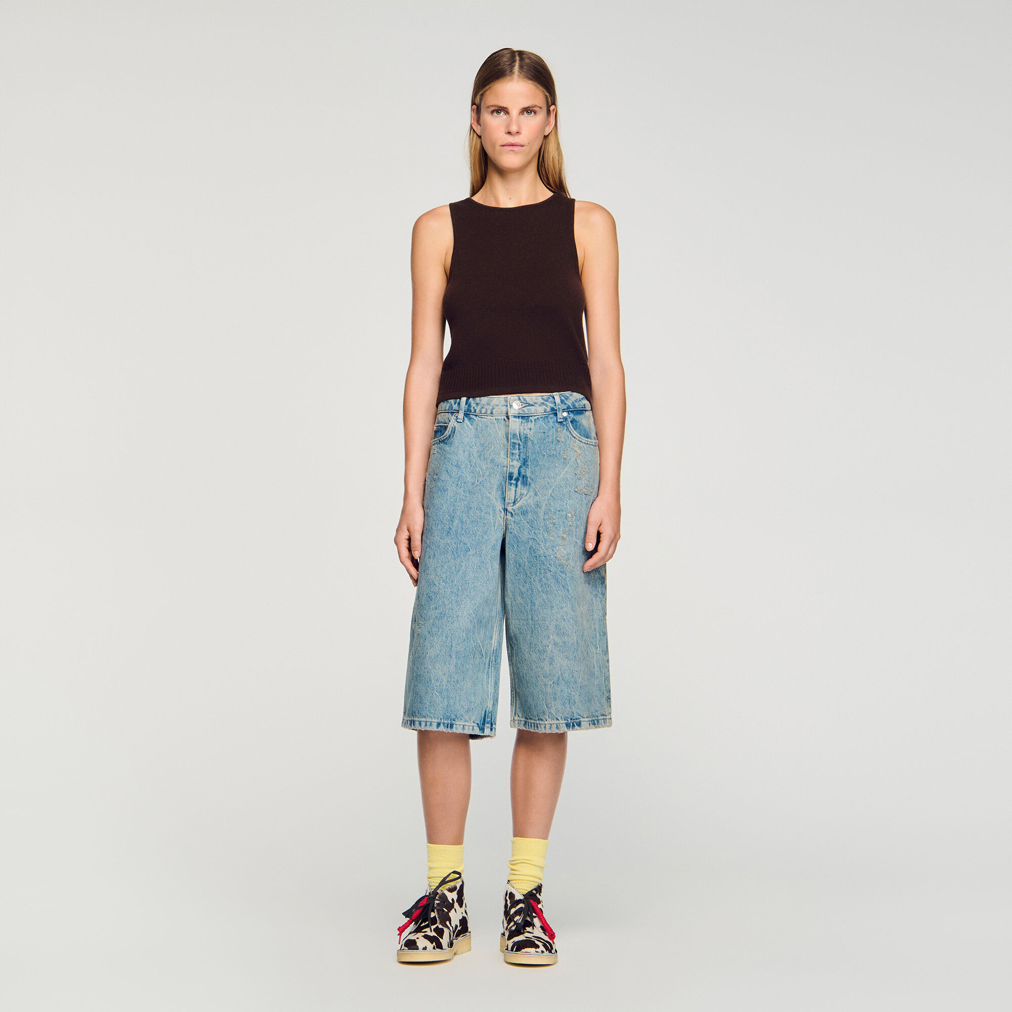 SLEEVELESS FINE KNIT VEST - 2