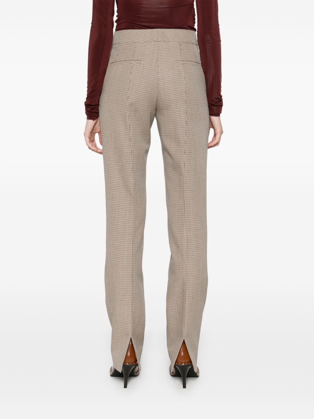 checked tailored trousers - 4