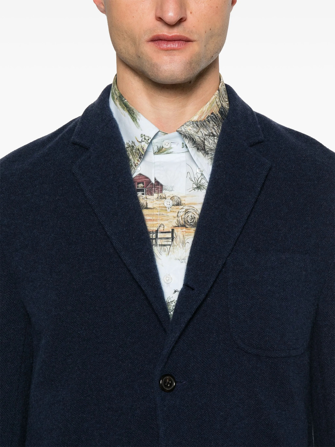 Wool Silk Pique Sack Jacket Men - 5