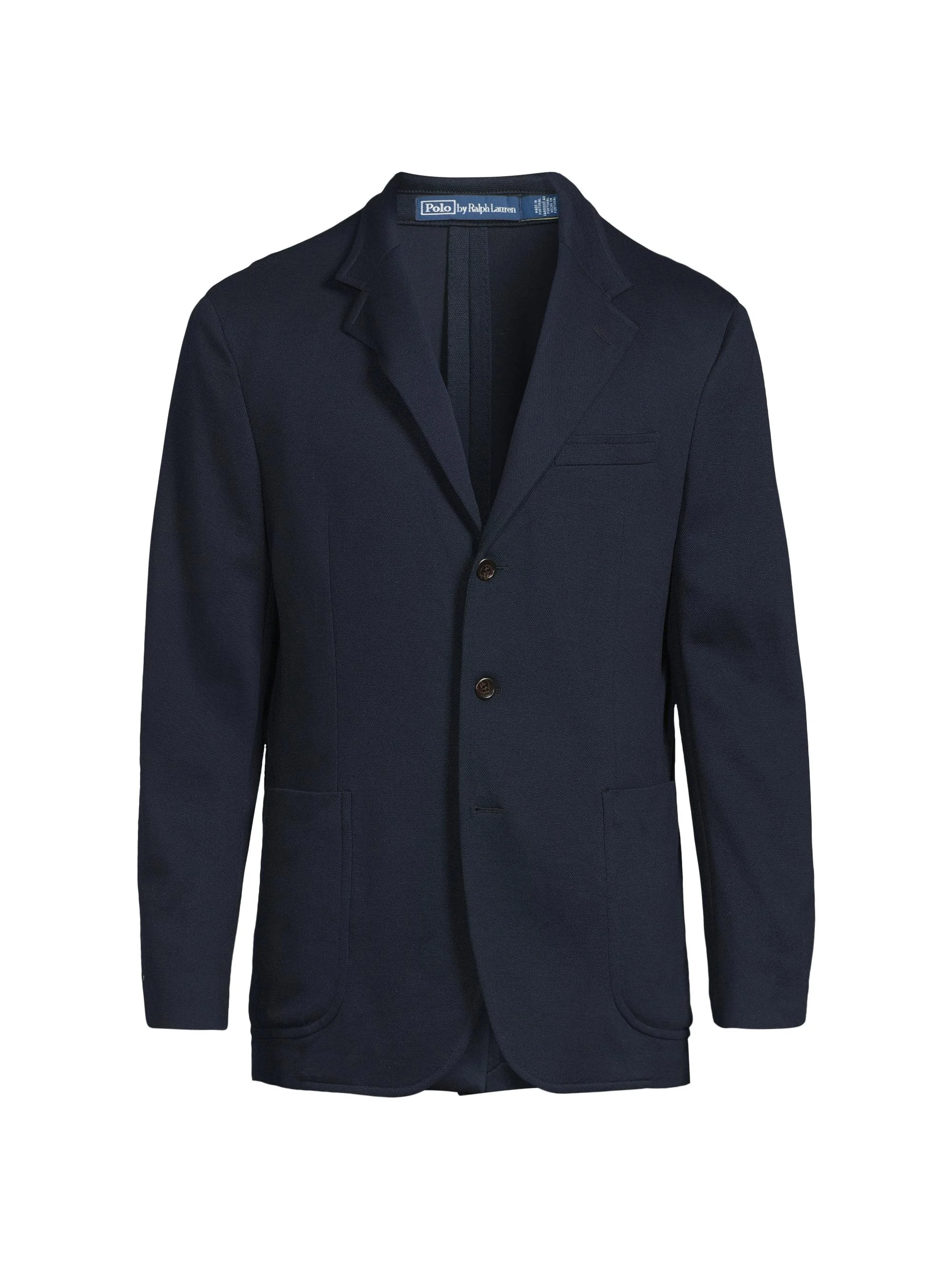 Men's Polo Soft Knit Single-Breasted Sport Coat - Navy - 1