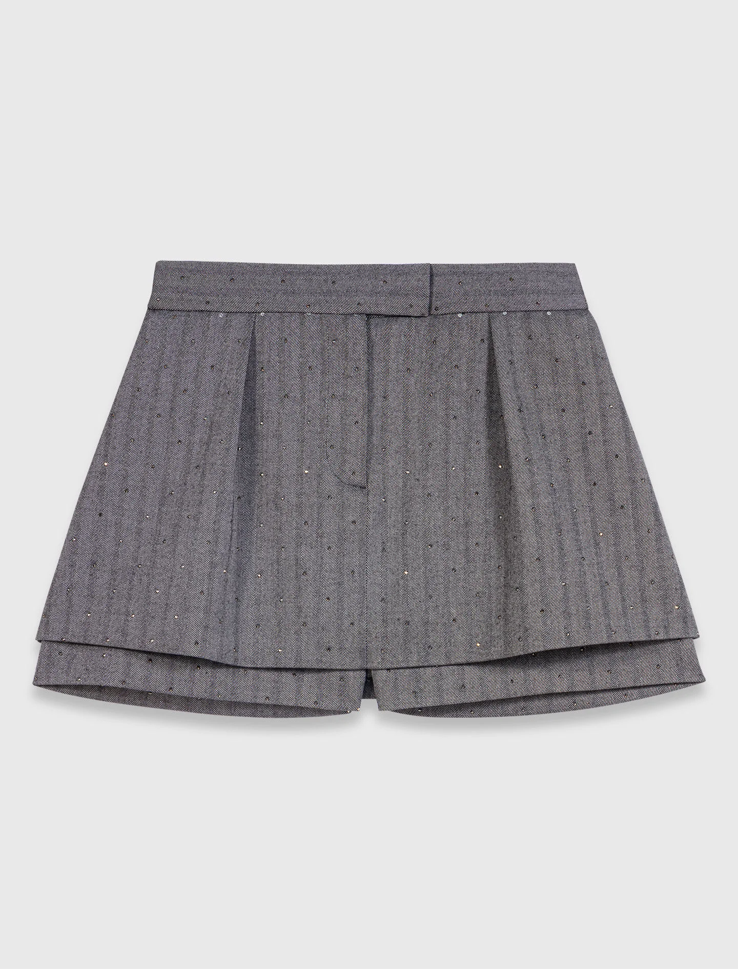 Rhinestone tailored skort - 1
