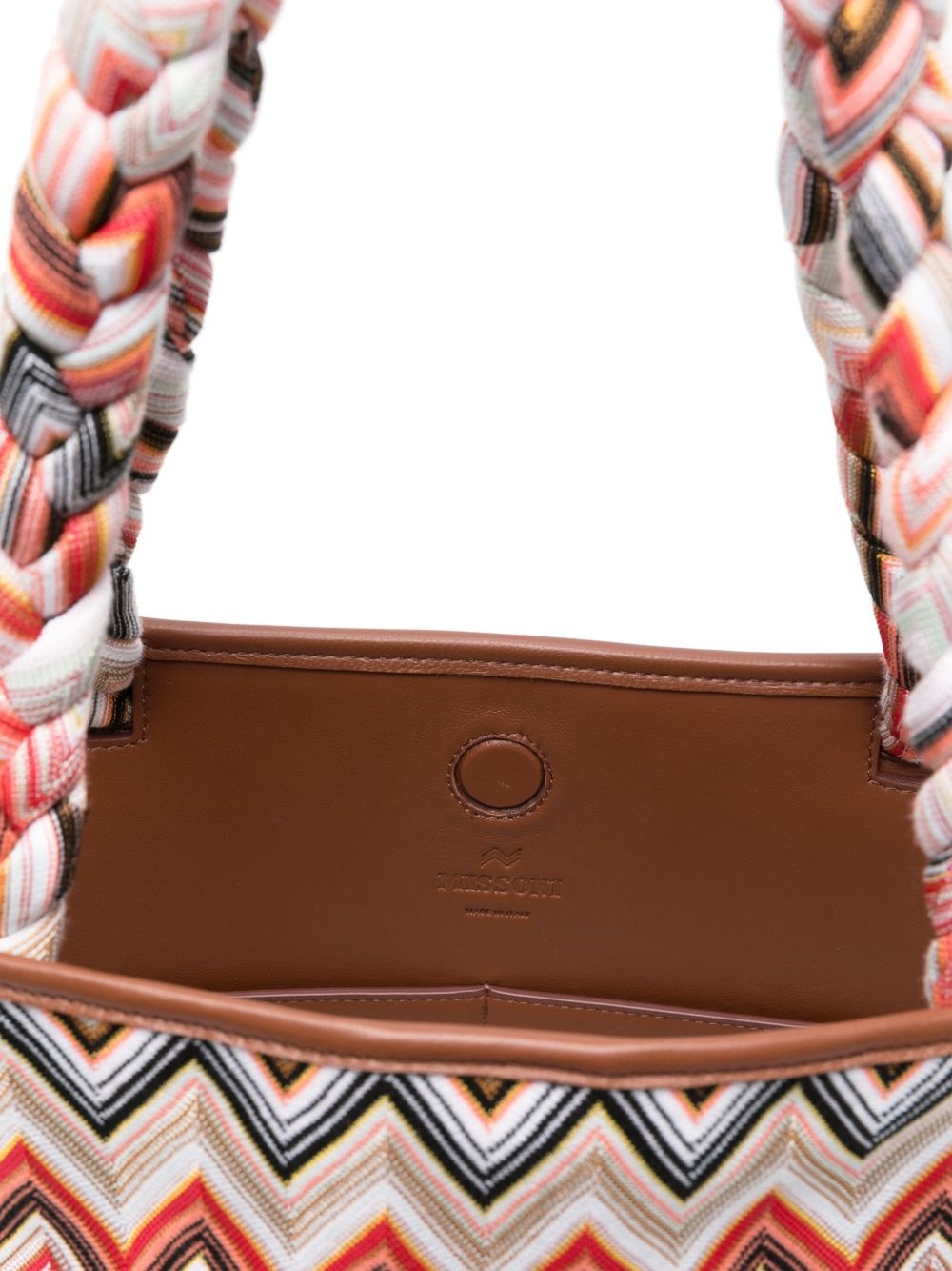 zigzag-woven tote bag - 5