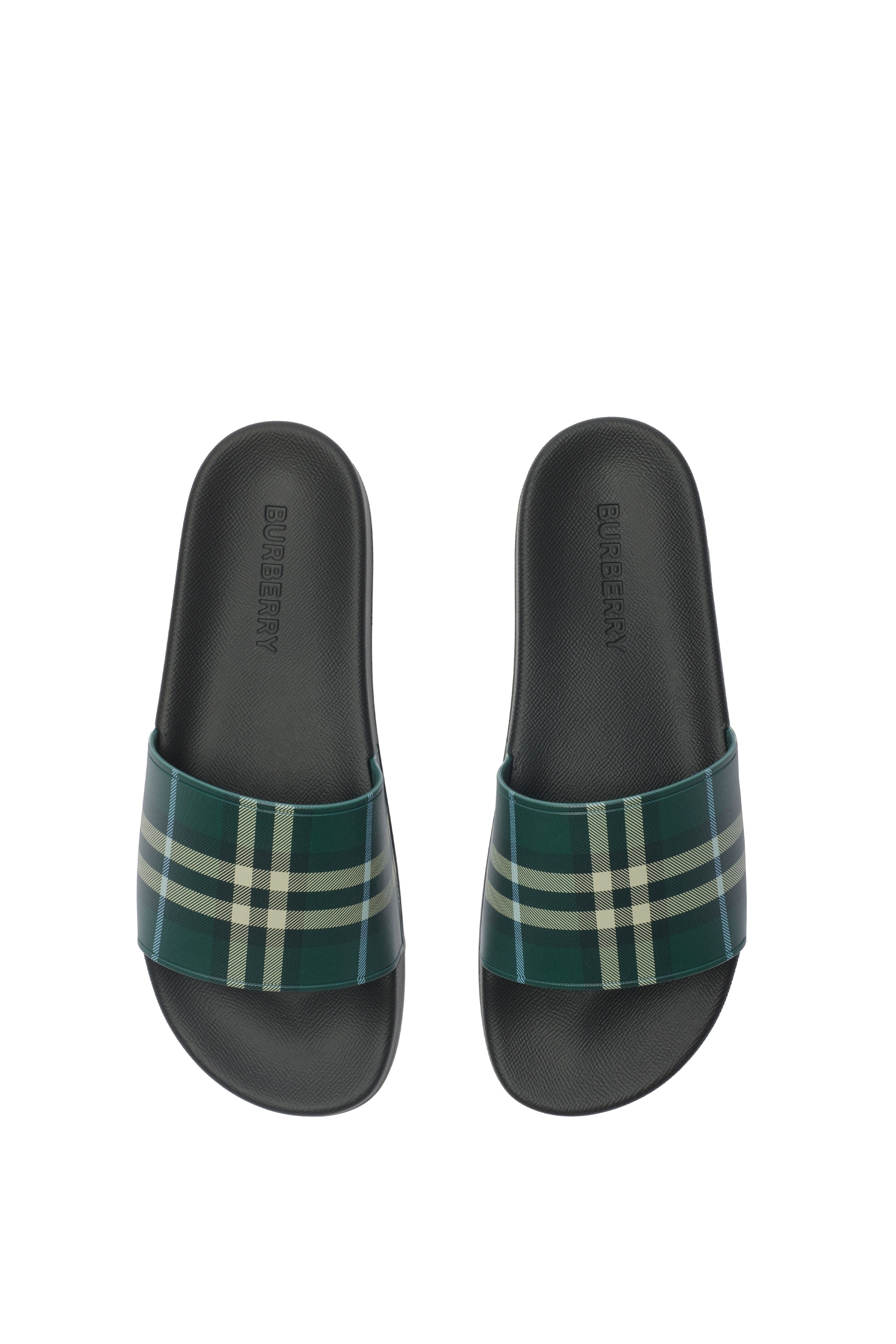 burberry Check Slides in Leaf at Nordstrom - 5