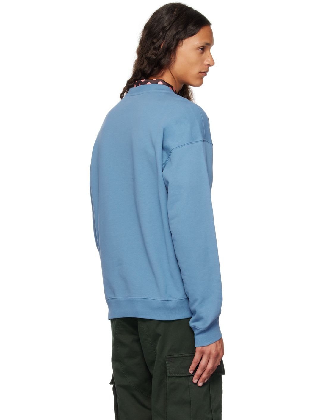 Blue Printed-Logo Sweatshirt - 3