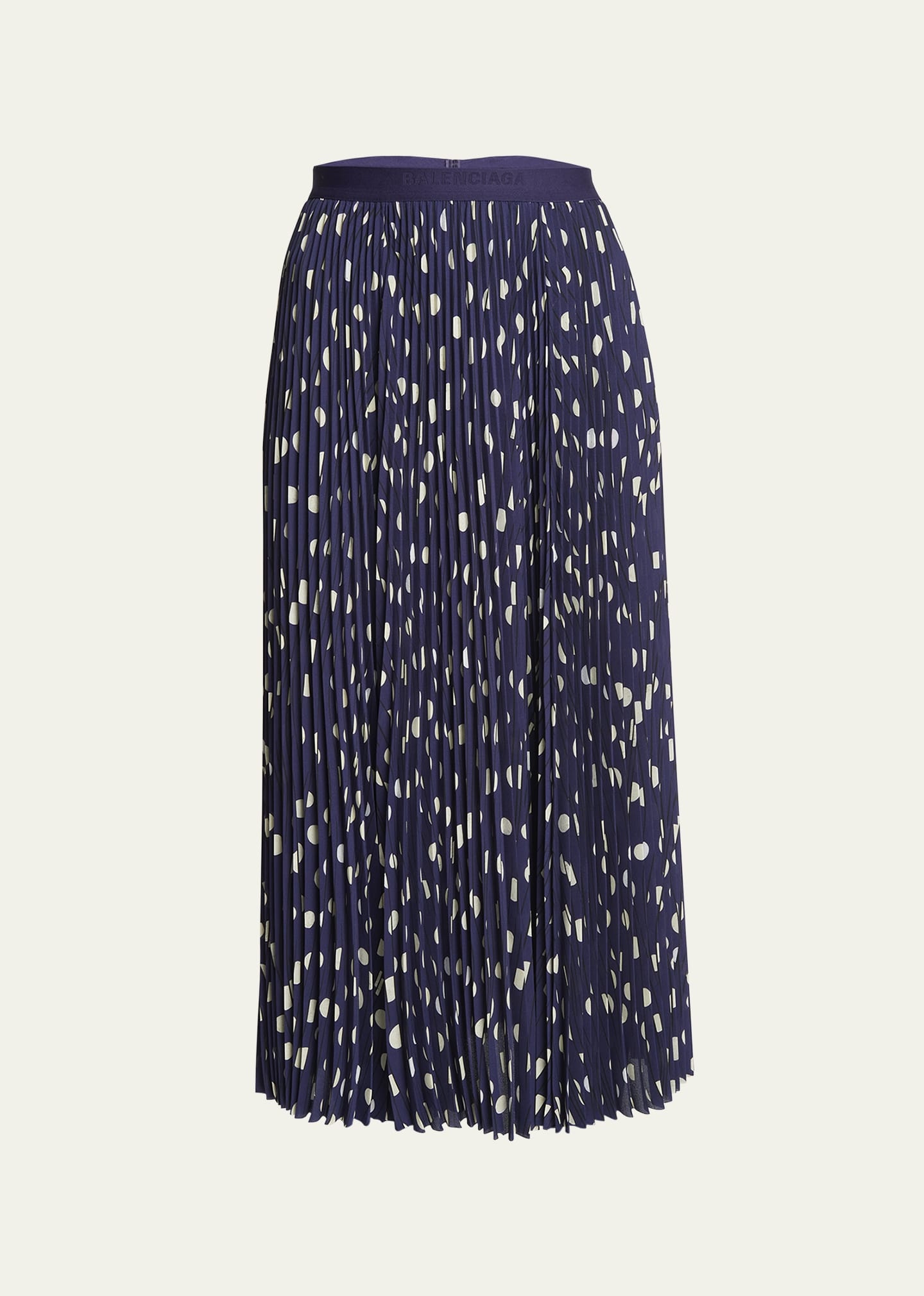 Polka Dot Elastic Logo Midi Skirt - 1