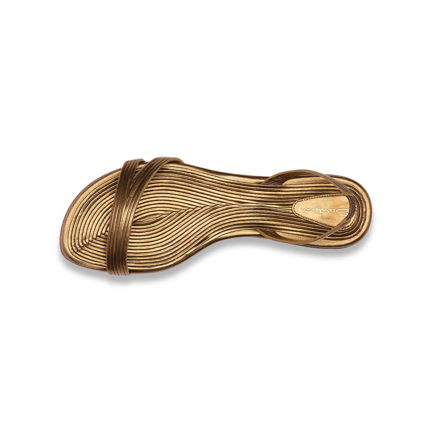 Women's gold leather sandal - 4