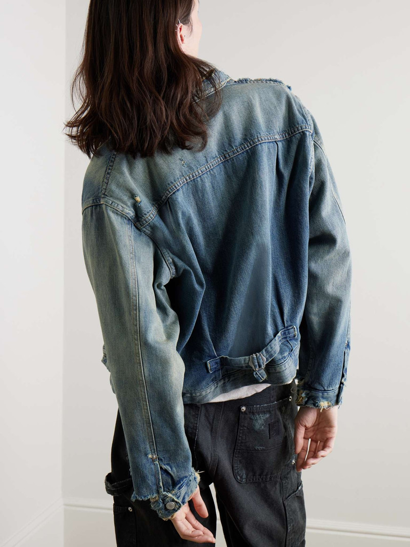 Distressed Panelled Denim Jacket 5