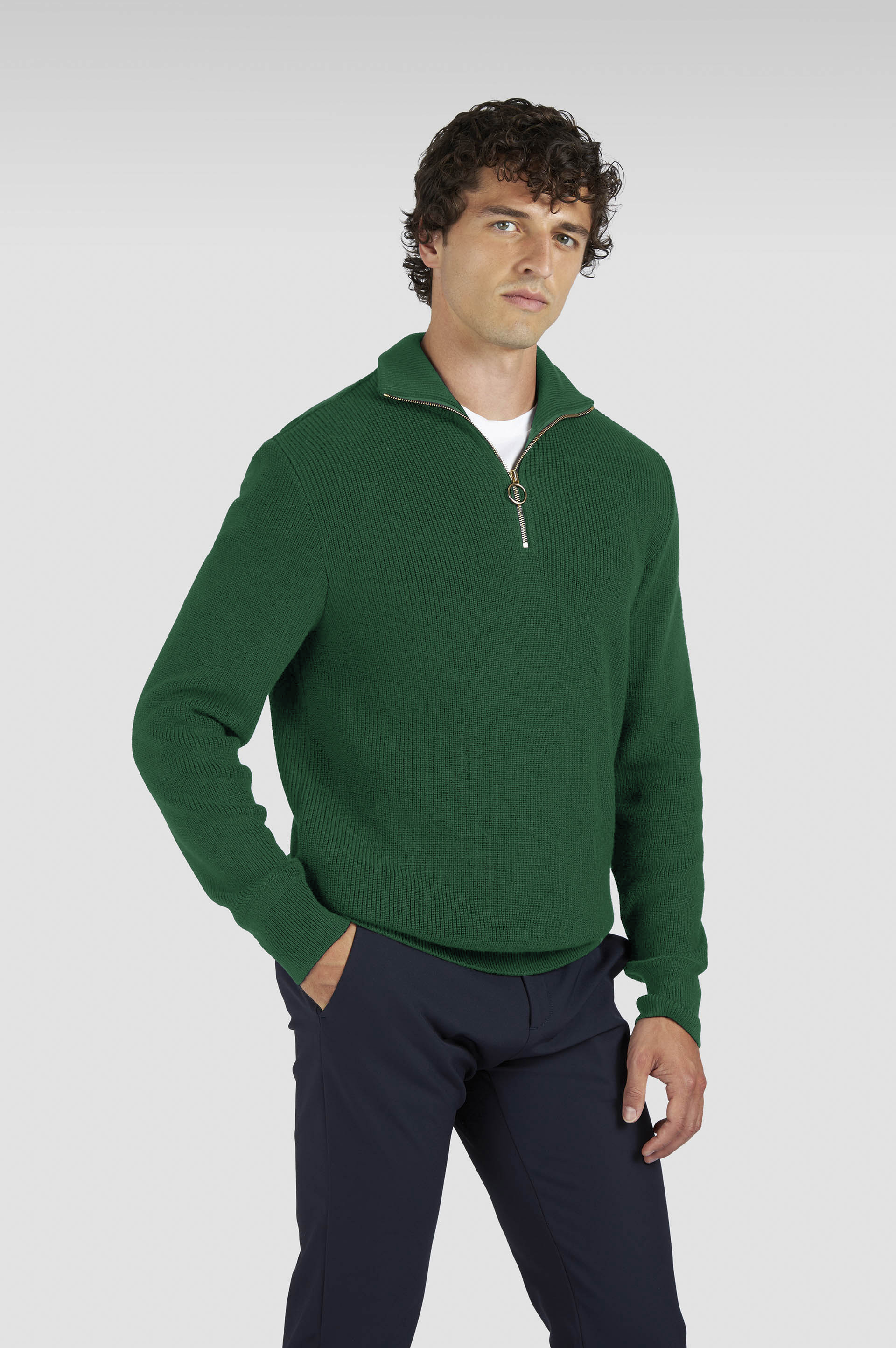 TECH WOOL HALF ZIP SWEATER - 6