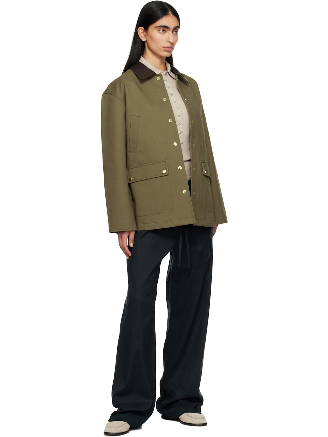 Khaki Cassidy Cotton Jacket - 4