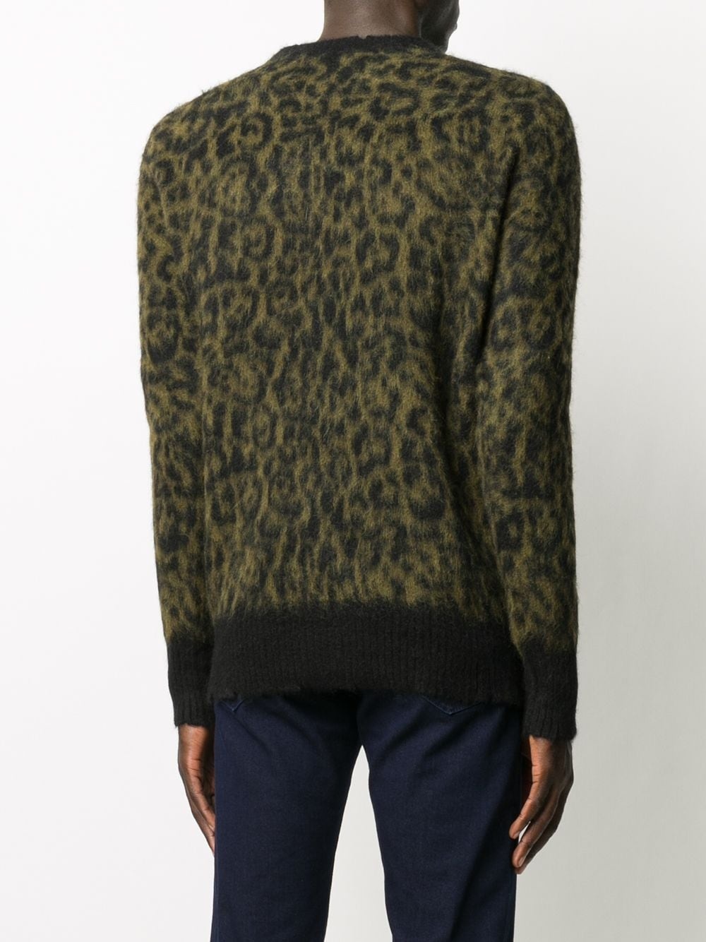 brushed leopard print jumper - 4