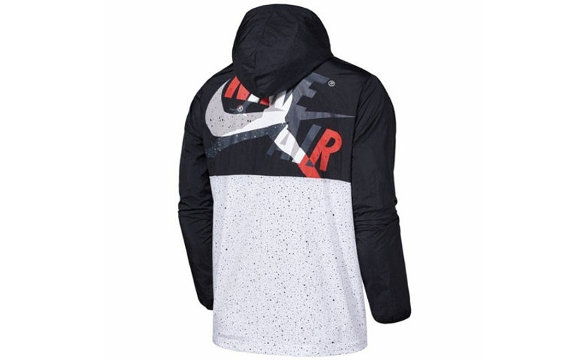 Jordan Men's Air Jordan AS J JM Clscs Windwear JKT Colorblock Hooded Jacket Black CT9369-010 outlook