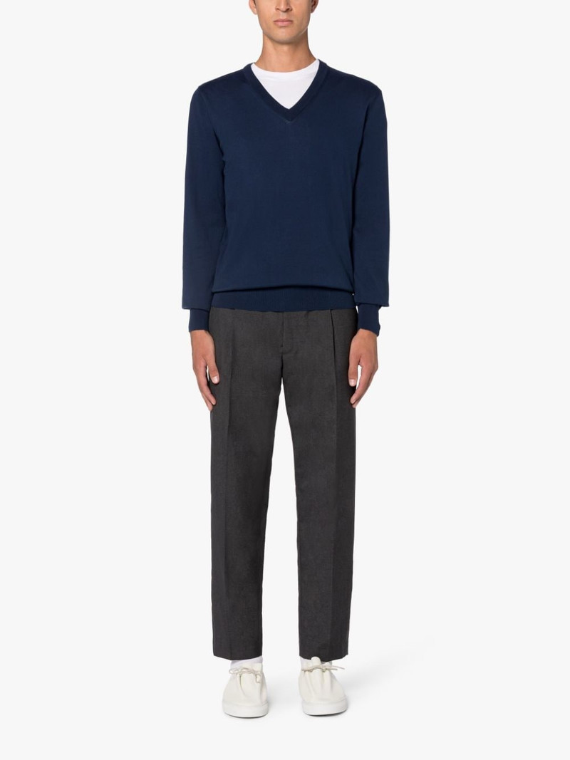 Mackintosh DEEP V NECK NAVY COTTON SWEATER outlook