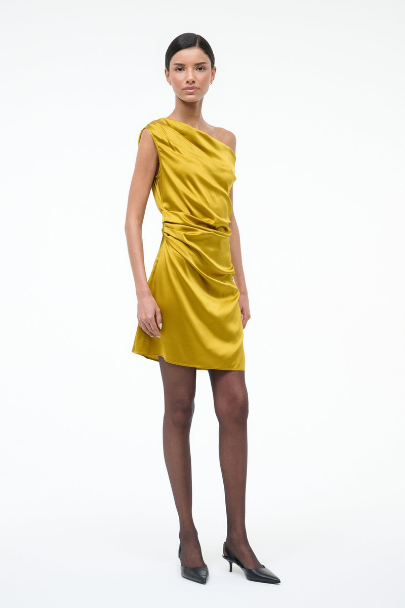 STAUD STAUD MINI PHARE SILK DRESS TURMERIC outlook