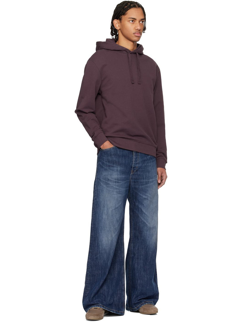 HUGO Burgundy Cotton Terry Hoodie outlook