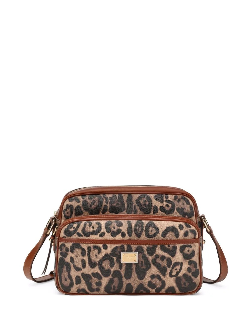 leopard print shoulder bag - 1