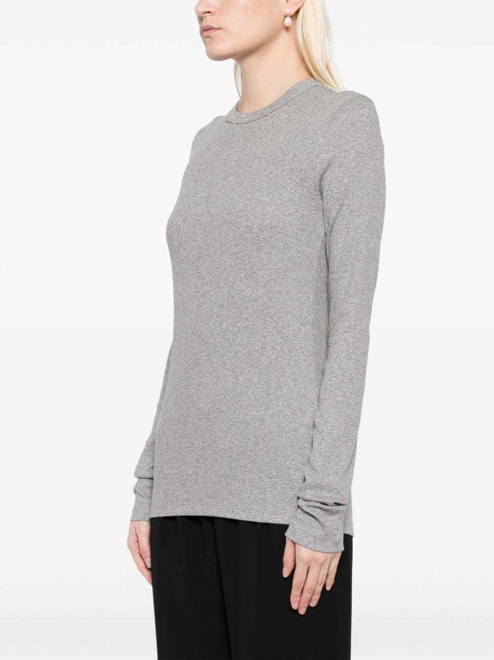 long-sleeved cotton T-shirt - 3