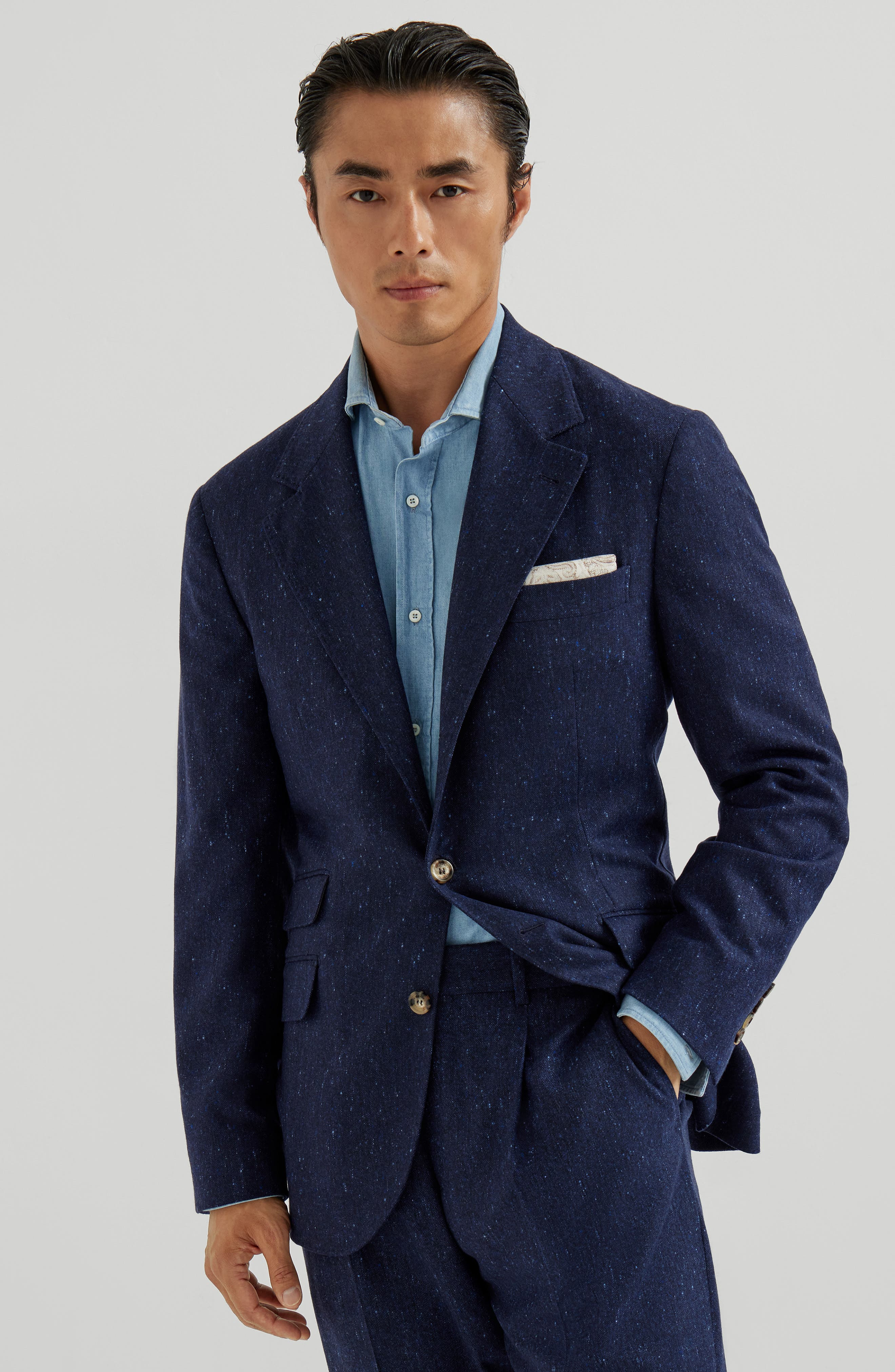 Brunello Cucinelli Grisaille Cavallo blazer in Sapphire at Nordstrom - 2