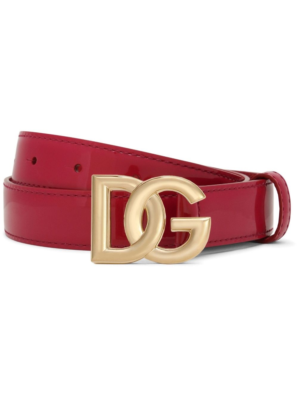 logo-buckle leather belt - 1