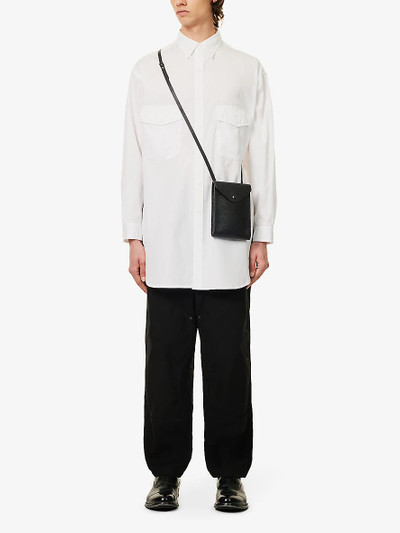 Yohji Yamamoto Wide-leg mid-rise cotton trousers outlook