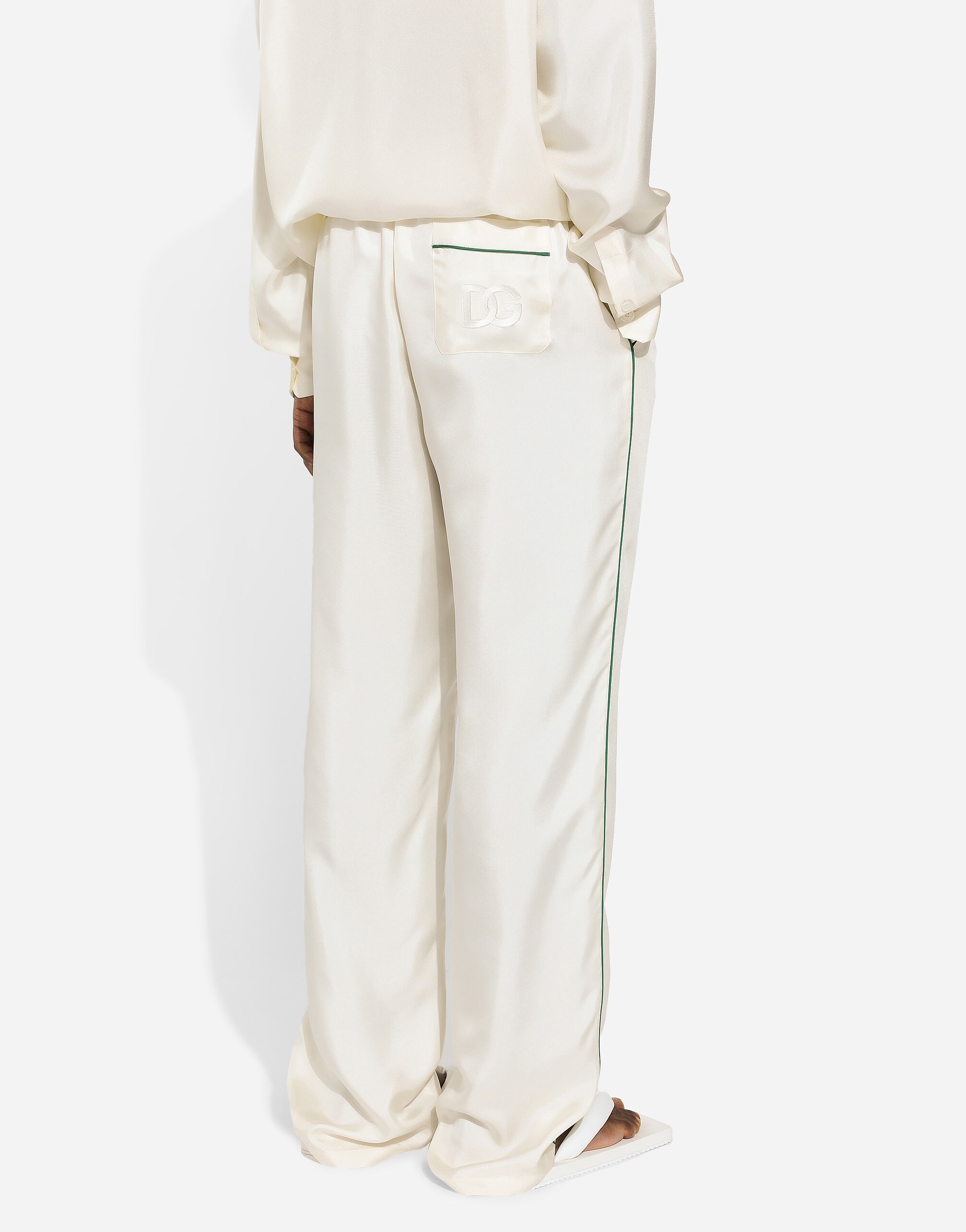 Silk jogging pants with DG embroidery - 4