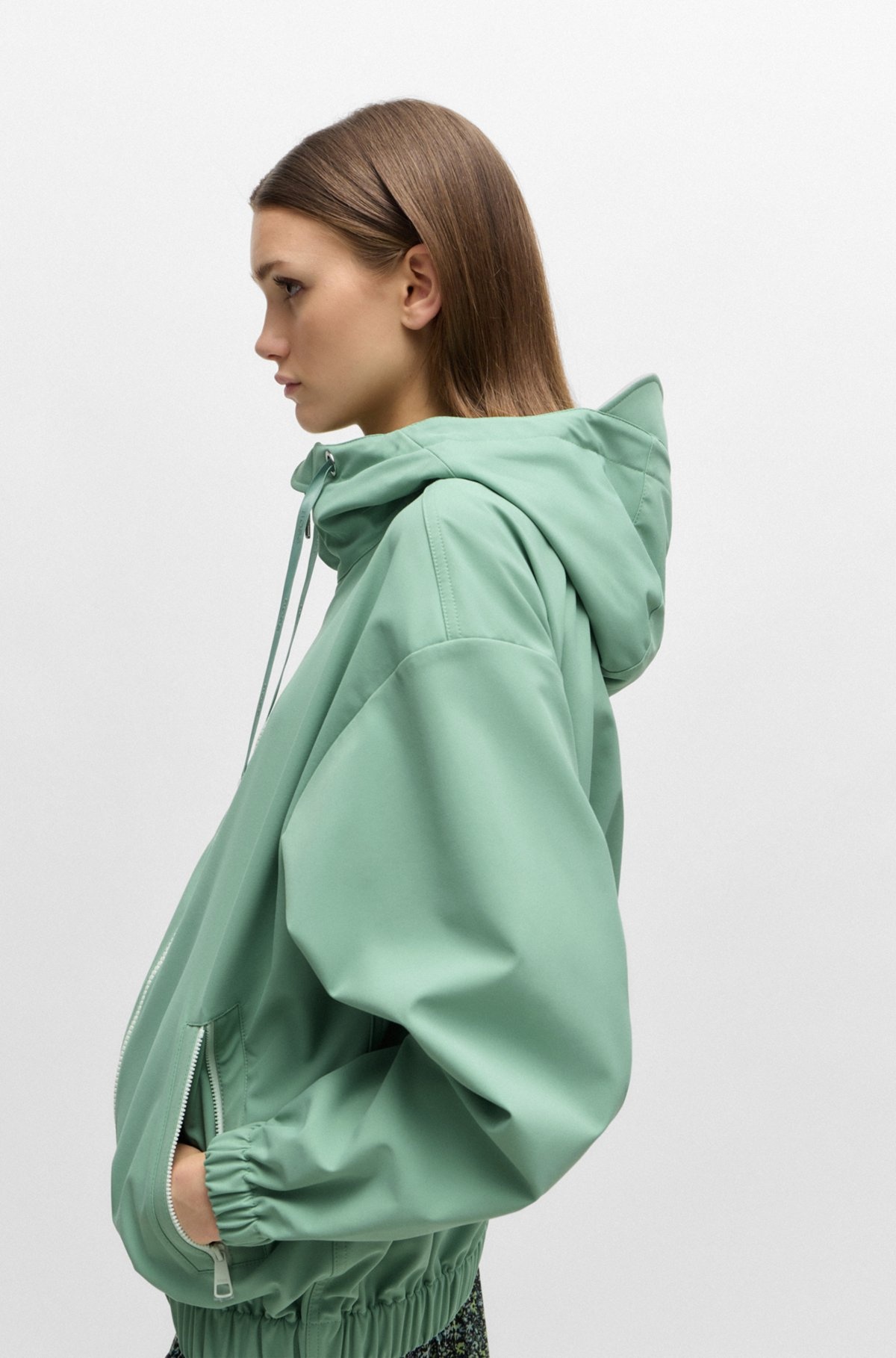 RELAXED-FIT HOODED JACKET IN WATER-REPELLENT STRETCH FABRIC - 6