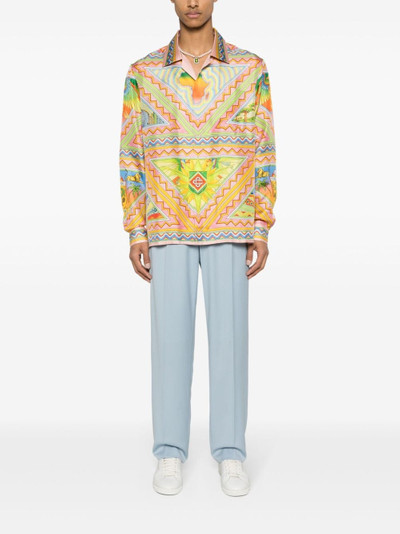 CASABLANCA Freedom and Joy geometric-print silk shirt outlook