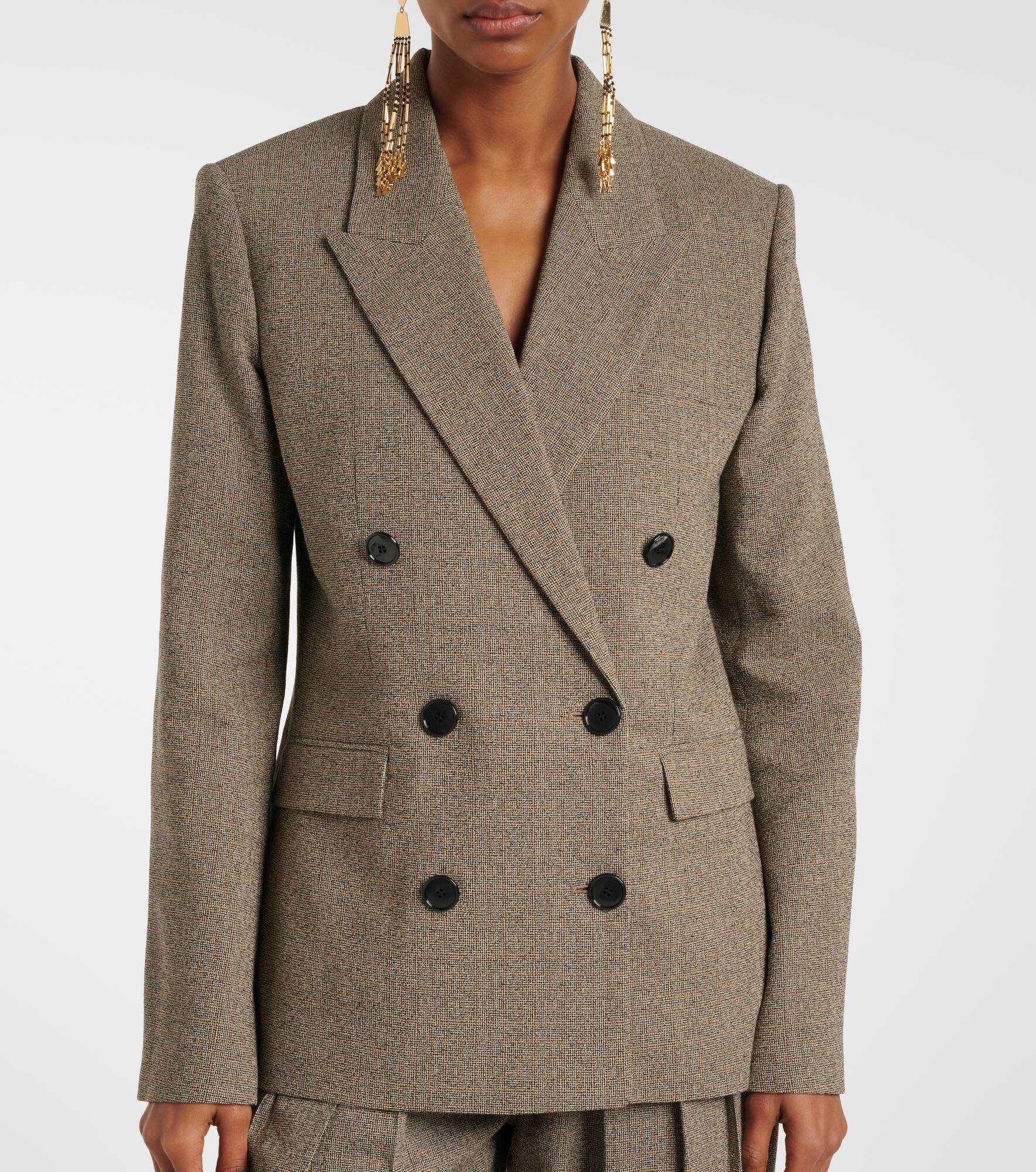 Irma plaid cotton-blend blazer - 4