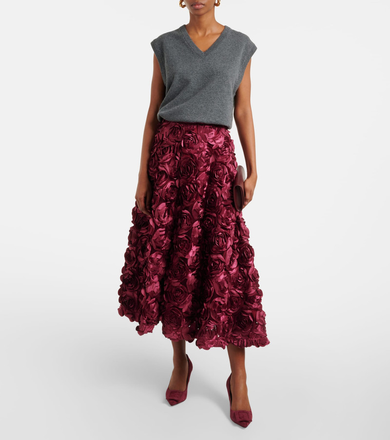 ROTATE Sun floral-appliqué high-rise maxi skirt outlook