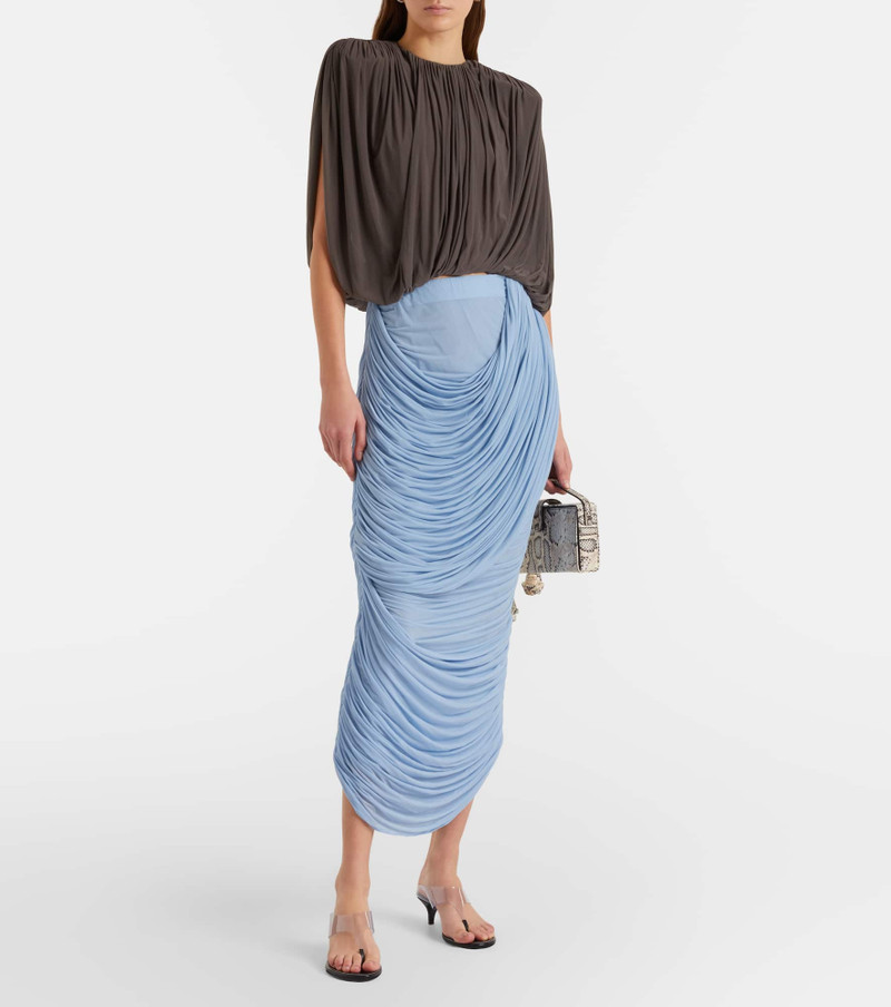 MAGDA BUTRYM Draped ruched jersey midi skirt outlook