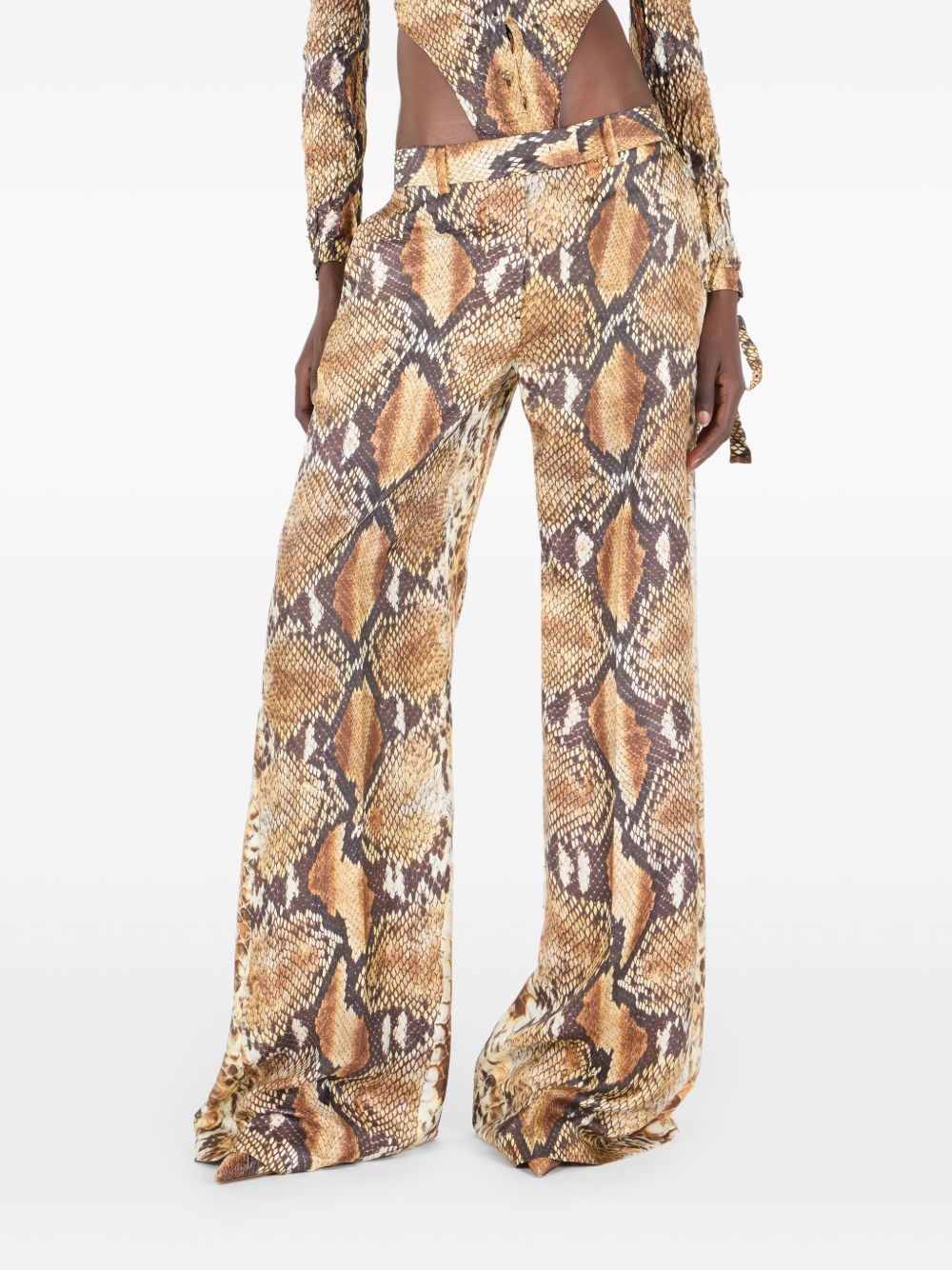 snakeskin-print trousers - 2