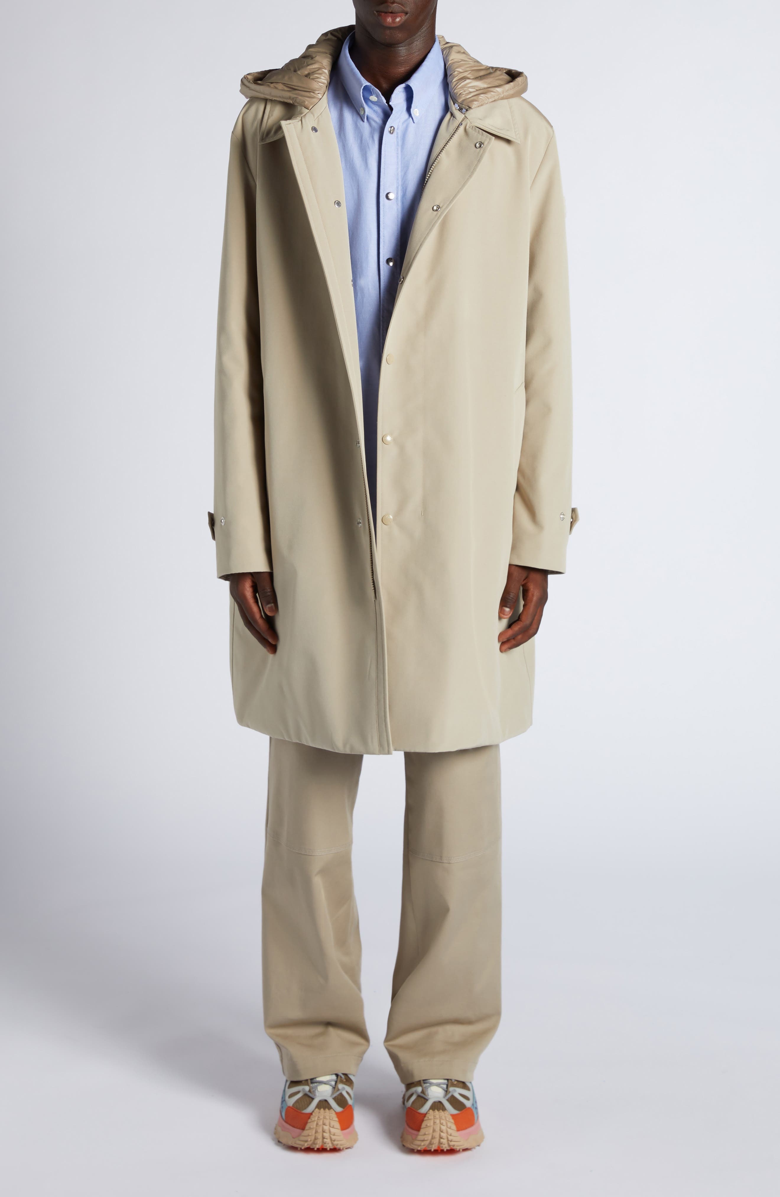 Moncler Miroir Coat with Removable Hood in Stone at Nordstrom - 2