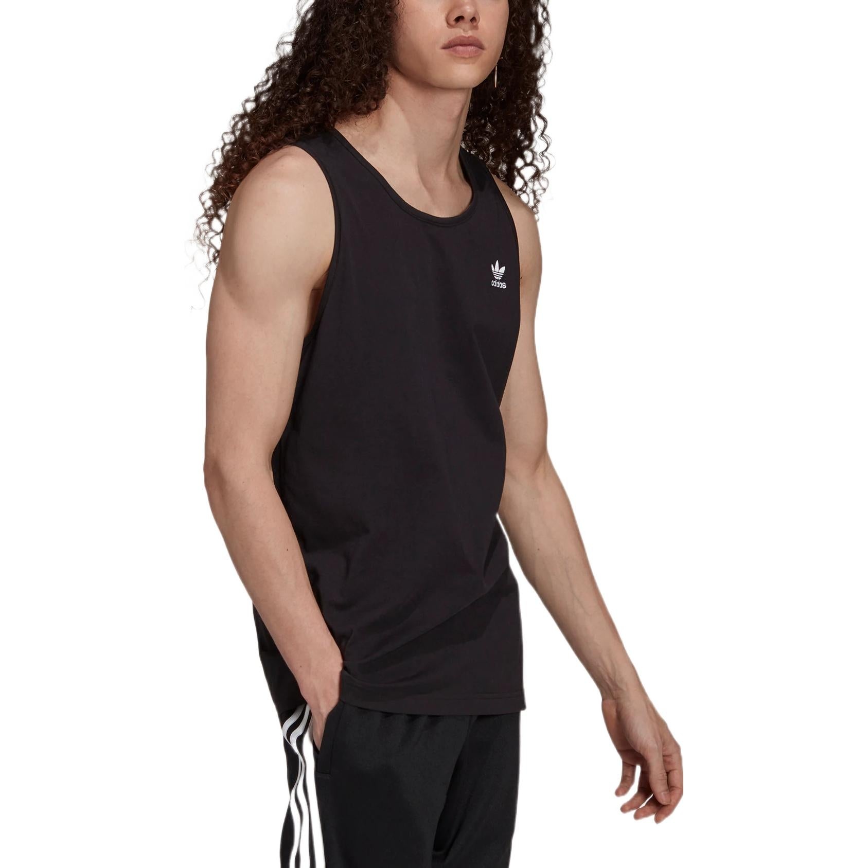 adidas originals Solid Color Micro Mark Sports Training Breathable Vest Black H35498 - 4