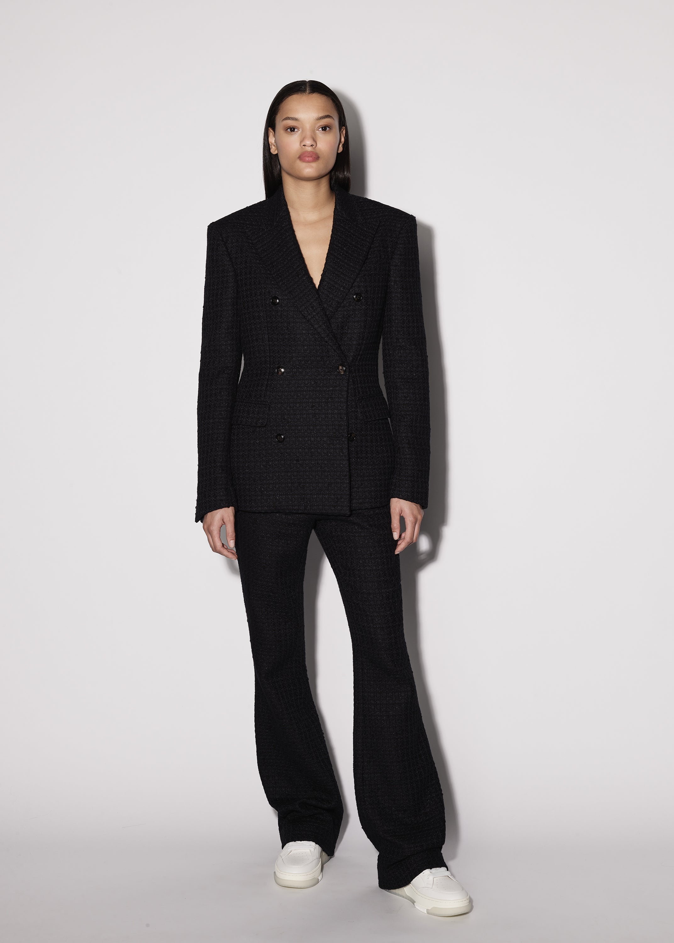 OVERSIZED BOUCLE DOUBLE BREASTED BLAZER - 2