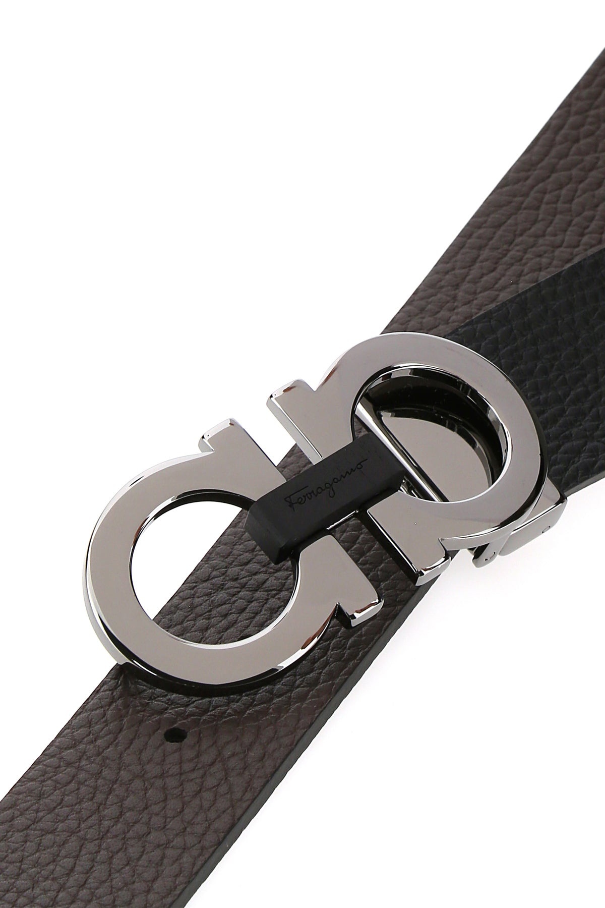 Black leather reversible belt - 4