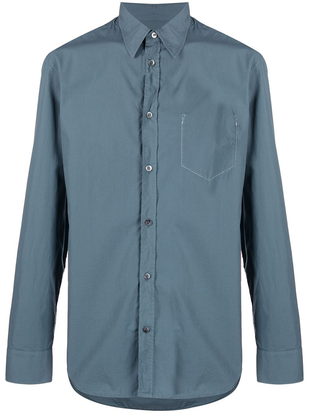 stitch-effect chest pocket shirt - 1