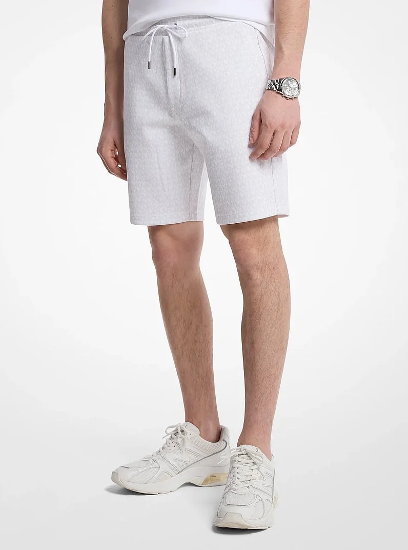 Signature Logo Cotton Blend Shorts - 1