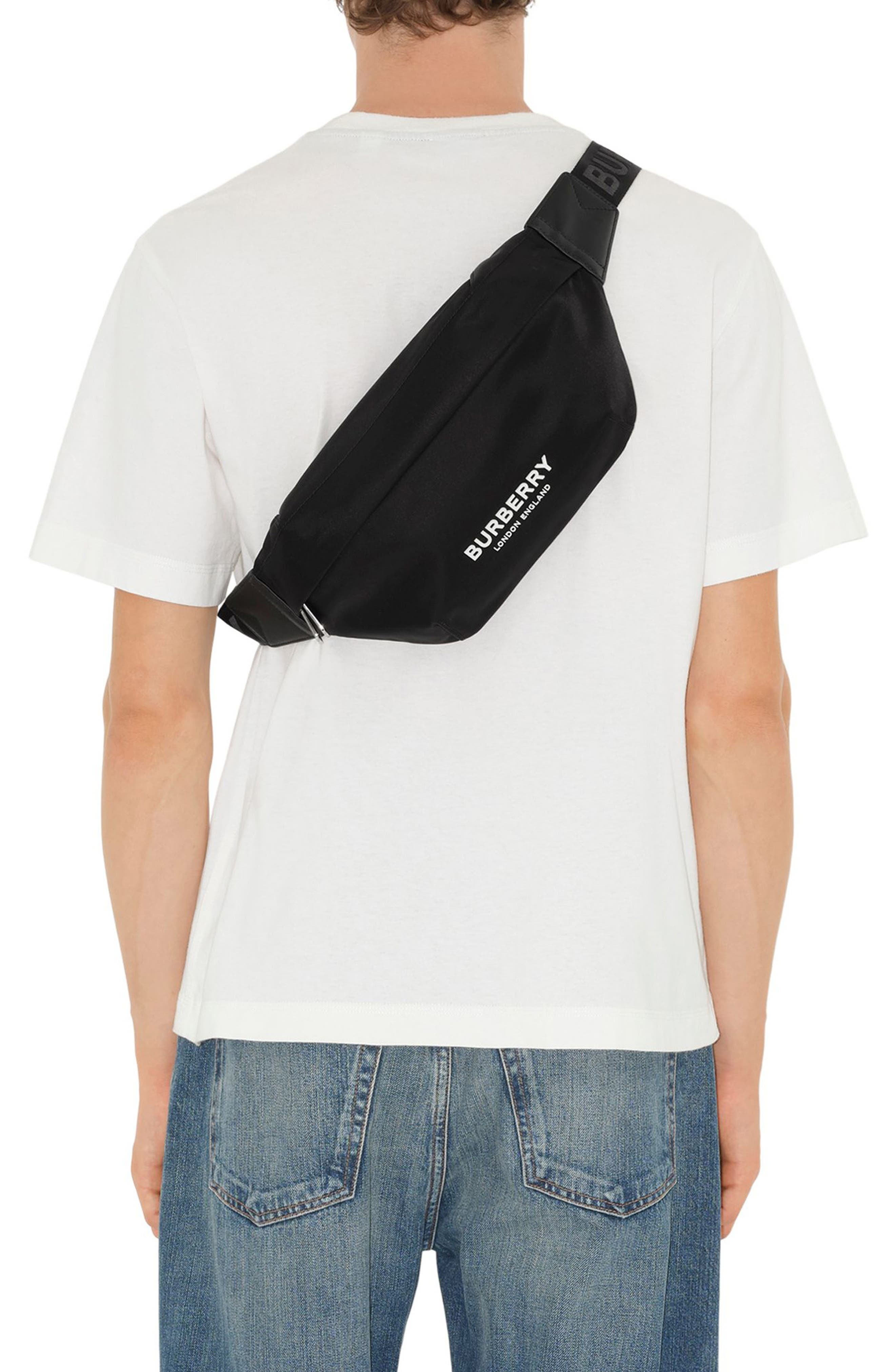 burberry Medium Sonny Logo Nylon Belt Bag in Black at Nordstrom - 8