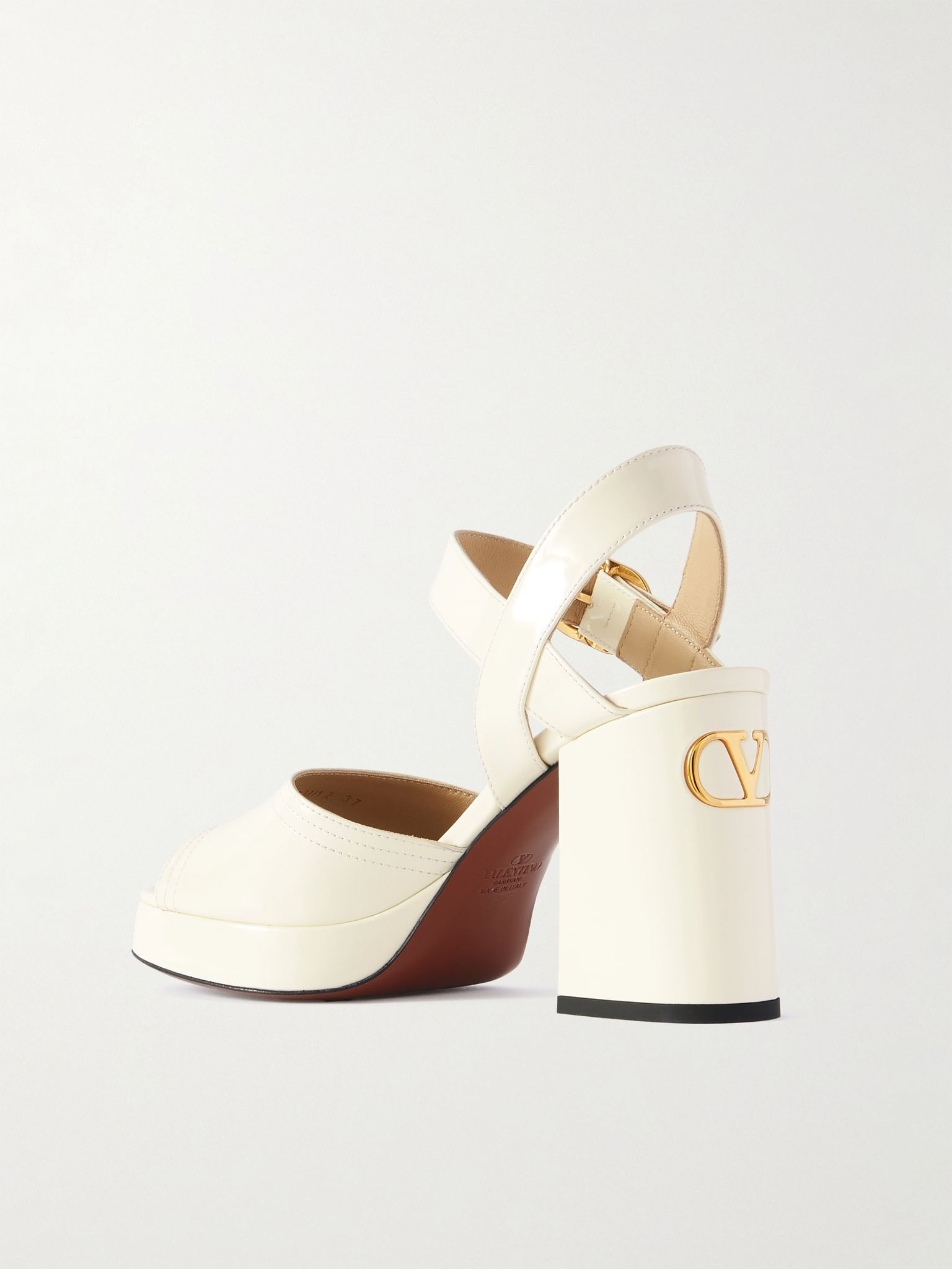 Fawcette patent-leather platform sandals Ivory - 3