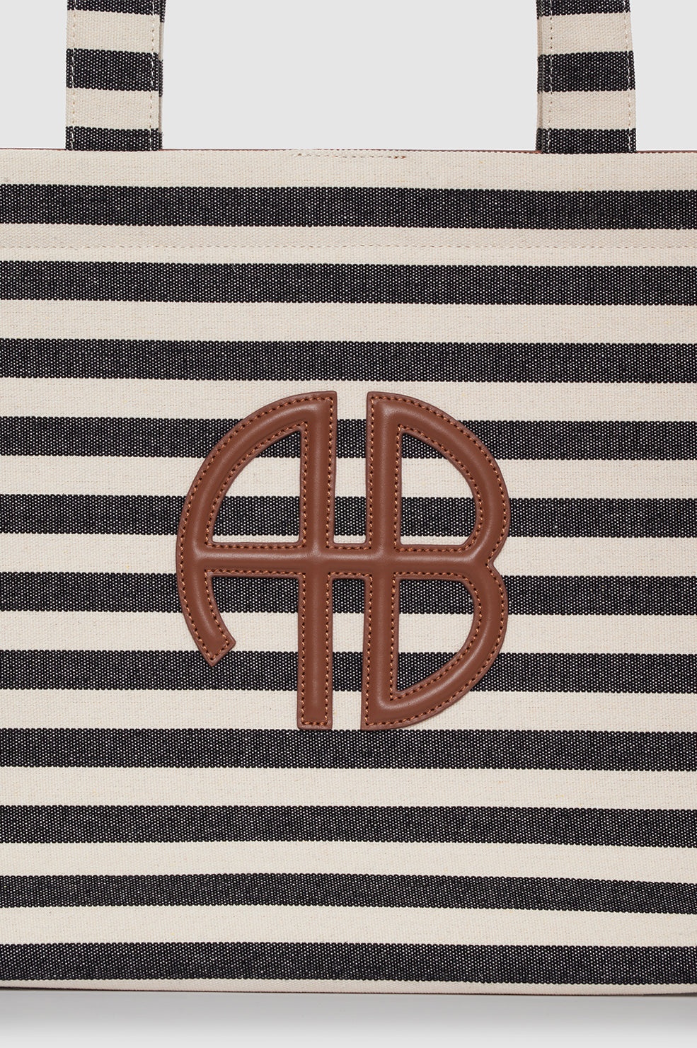 Lara Tote - Black And Natural Stripe - 5