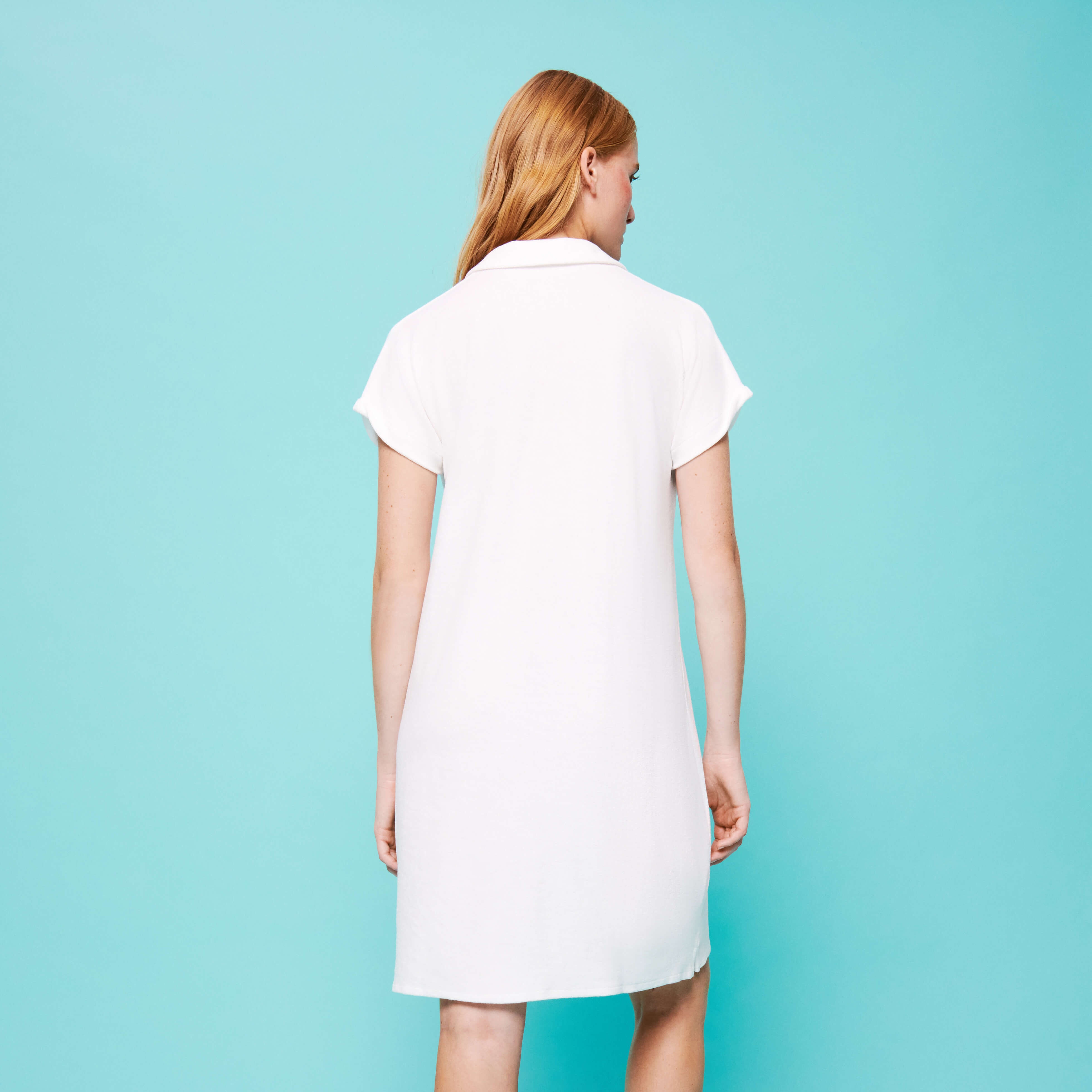 Women Terry Polo Dress Solid - 4