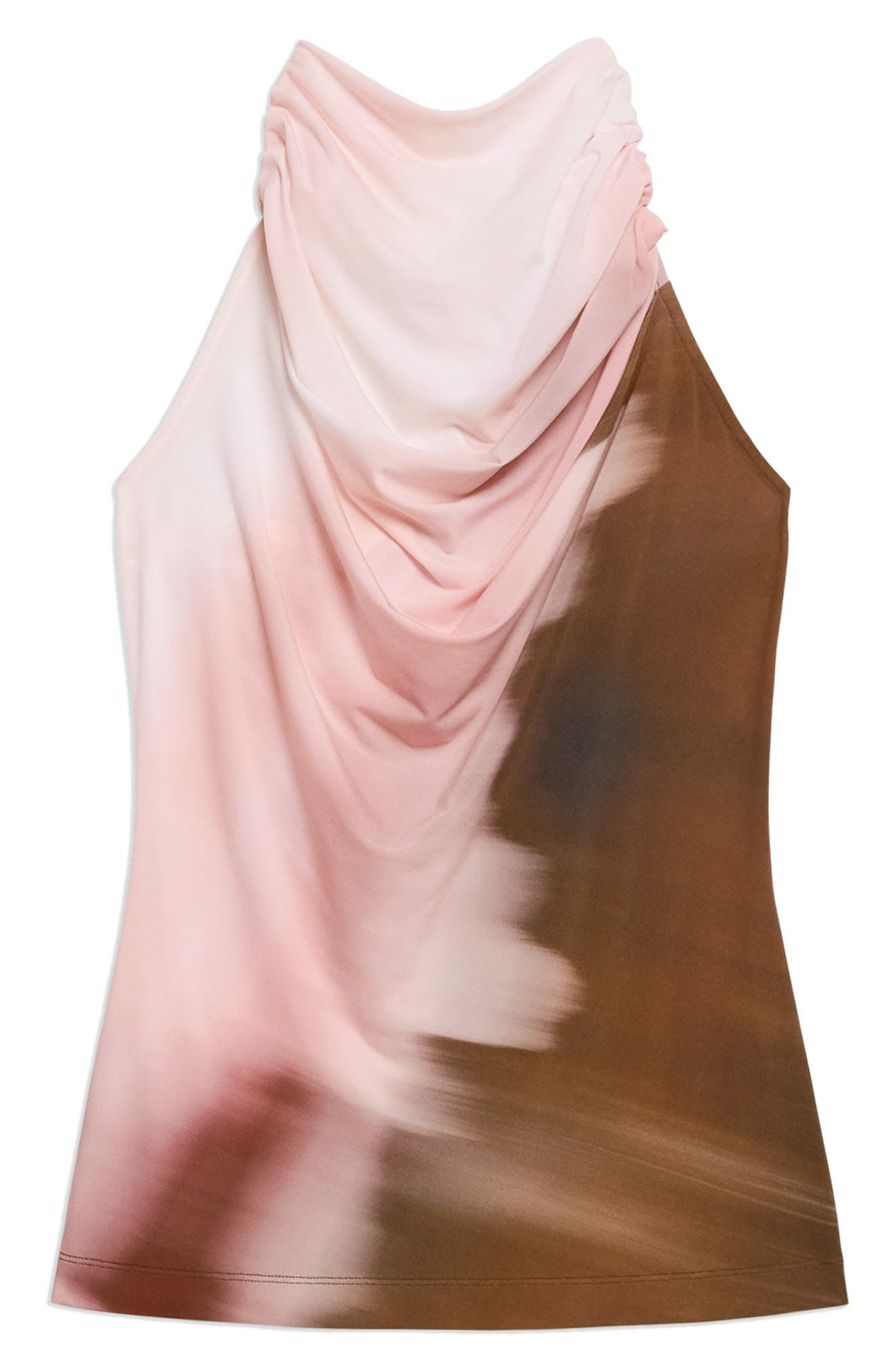 Helmut Lang Batik Print Ruched Sleeveless Top in Pink Multi at Nordstrom - 5