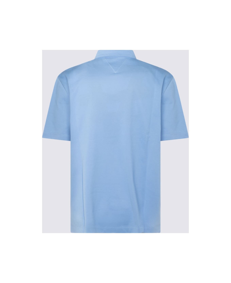 Bottega Veneta Light Blue Cotton Polo Shirt outlook