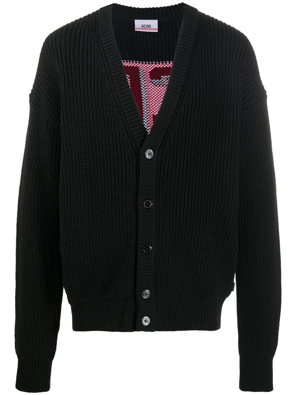 logo button-down cardigan - 1