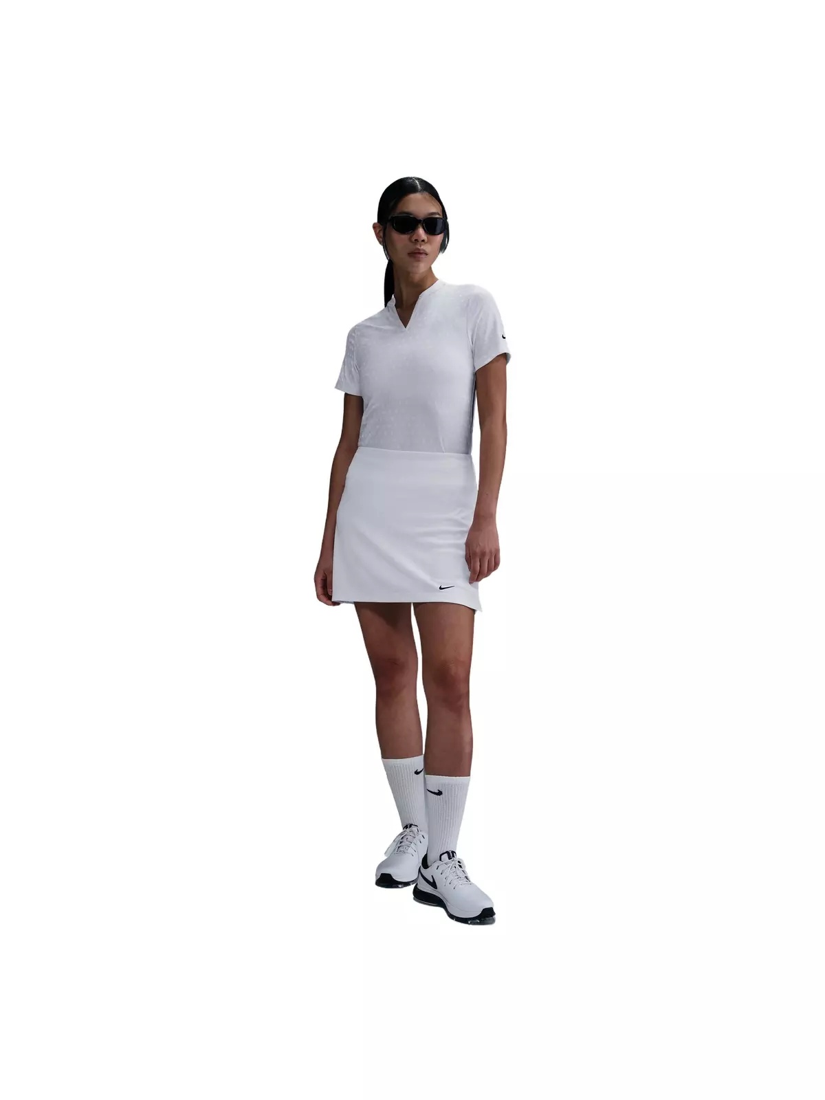 Women's Dri-FIT Tour Short-Sleeve Blade Jacquard AOJ Golf Polo -White - 4