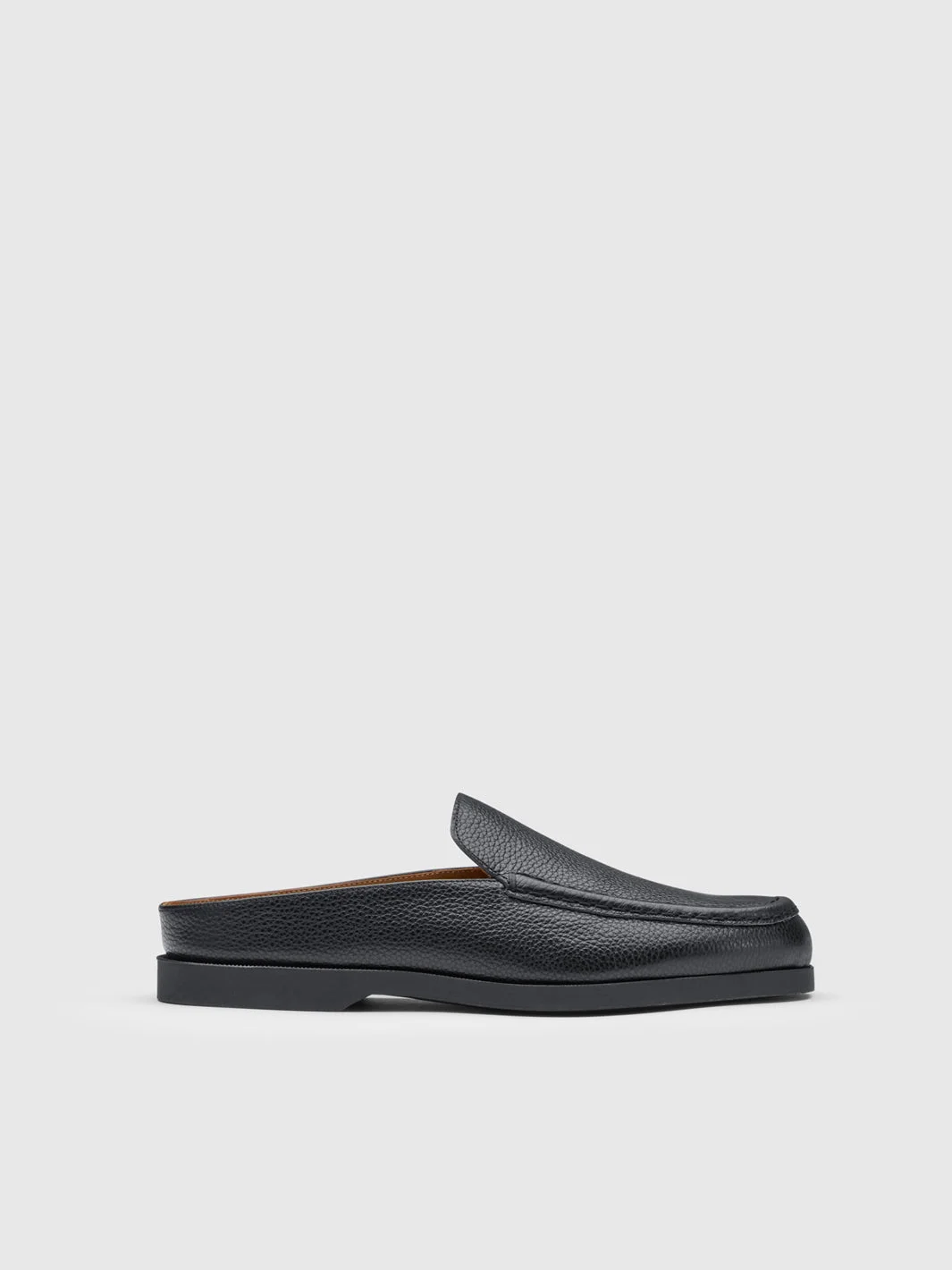 Tenno Black Grained Leather Slip-ins - 1
