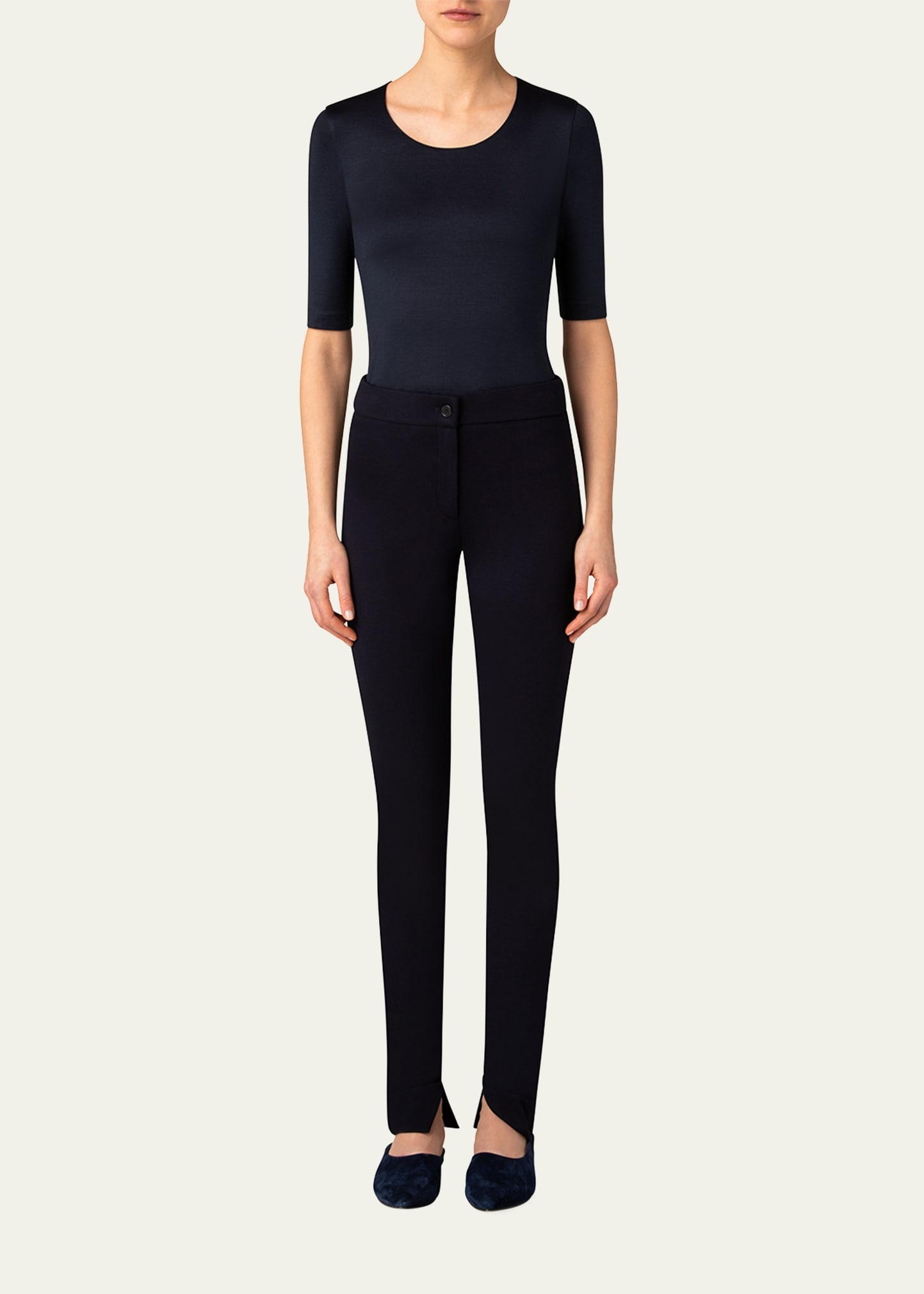 Scoop-Neck Silk Jersey T-Shirt - 2